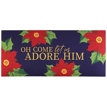 Magnolia Gardens 9.75 x 21.875 in. Oh Come Let Us Adore Him Insert Doormat DM011702